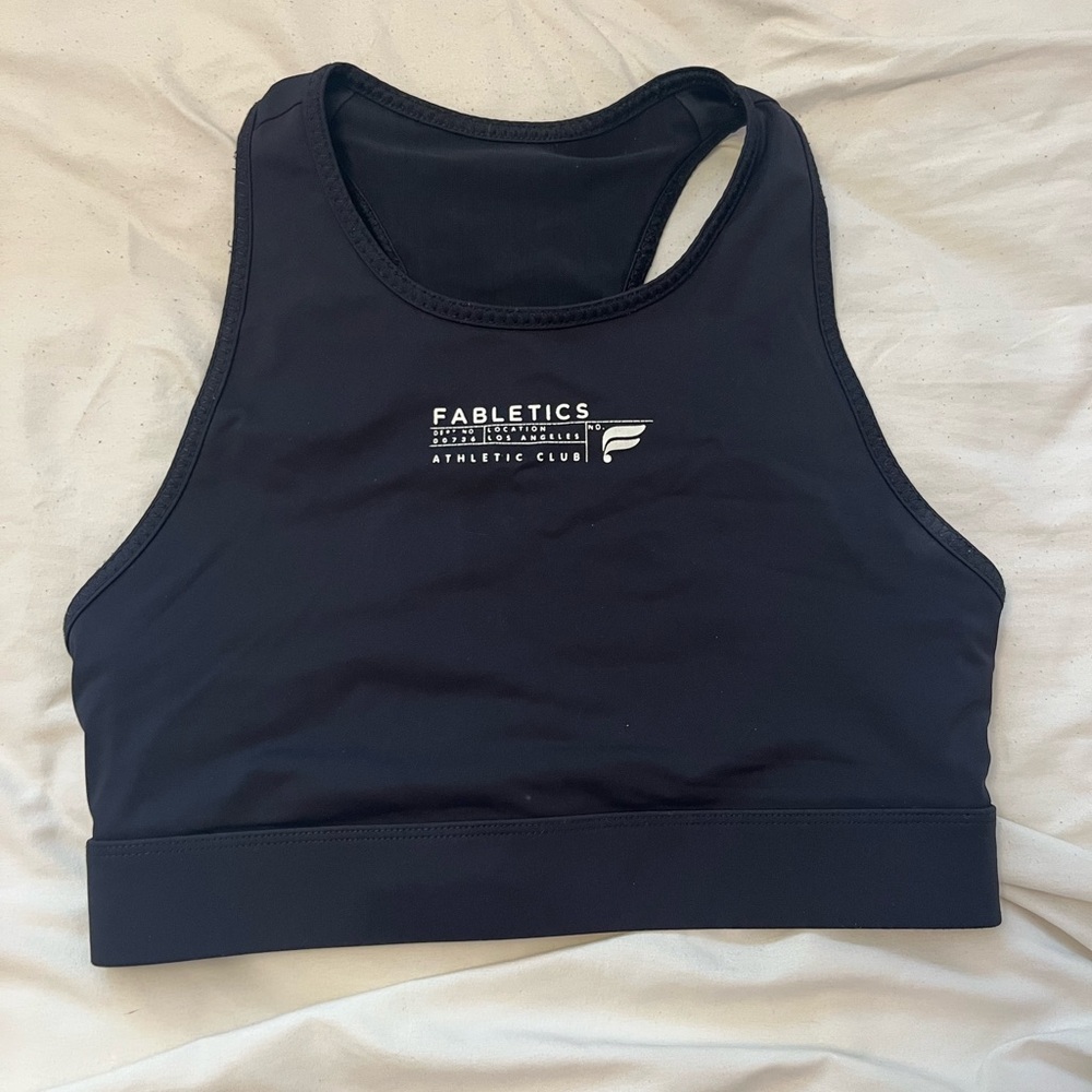 Fabletics Black Sports Bra Moisture-Wicking Comfort